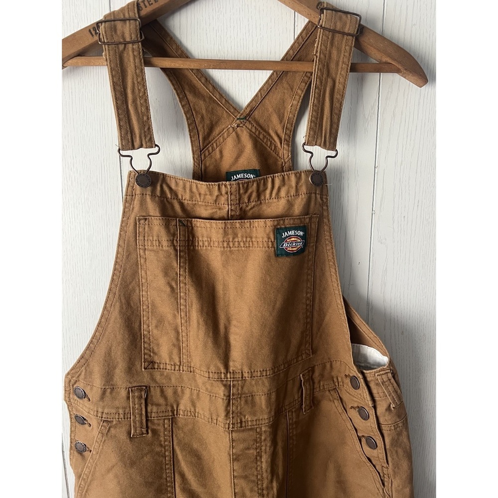 Jameson X Dickies Overalls Womens Large Canvas Double Knee Duck Brown Bartender
